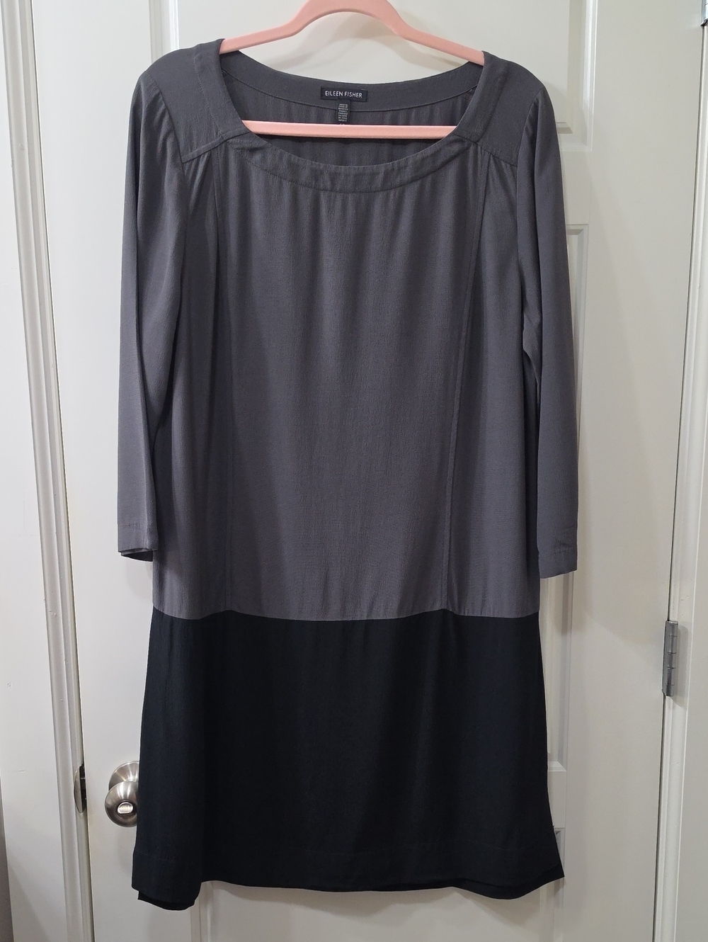 Eileen Fisher Colorblock Knit Dress – Effortless Minimalist Style - Small
